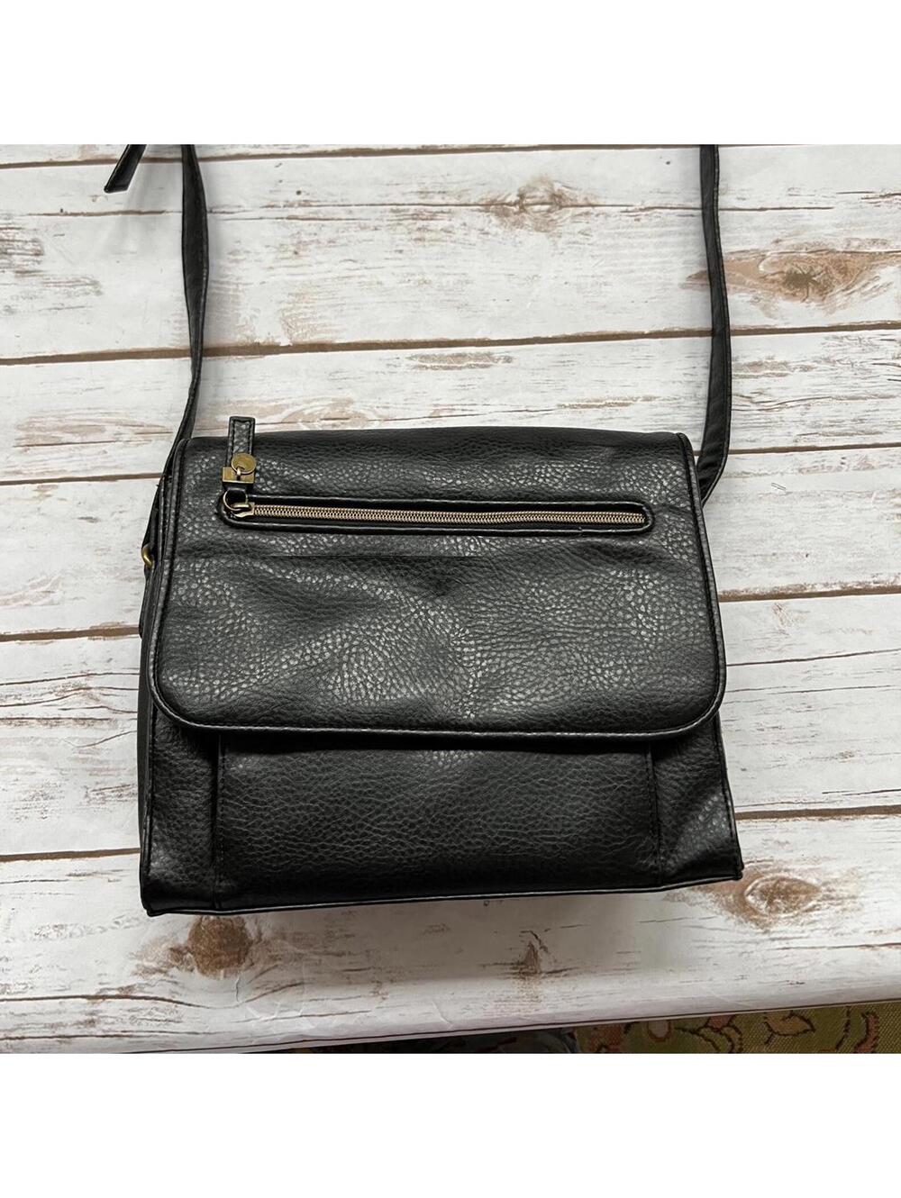 Relic Black Leather Crossbody‎ Bag